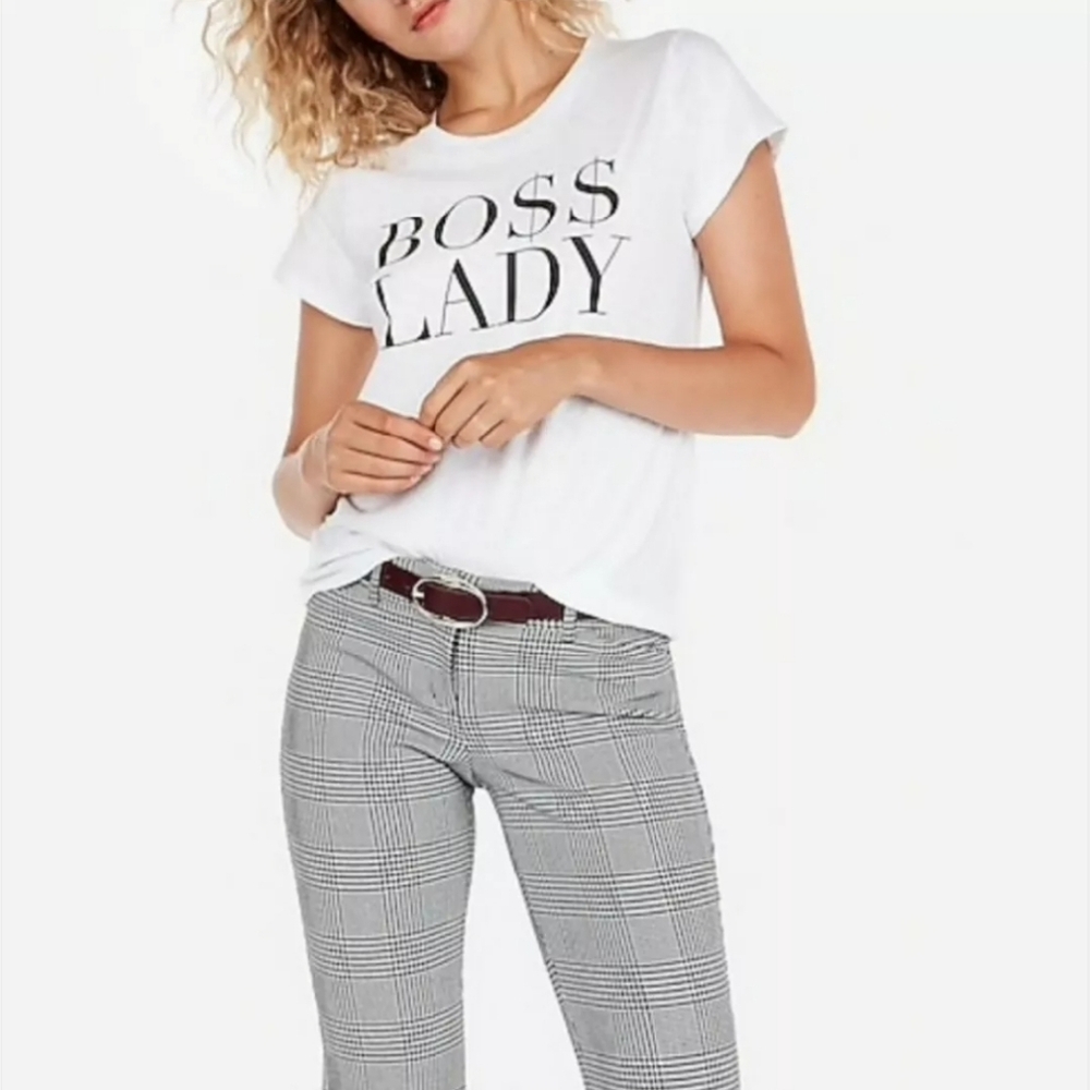 BOSS LADY SLIM GRAPHIC TEE  Size Large NWOT
